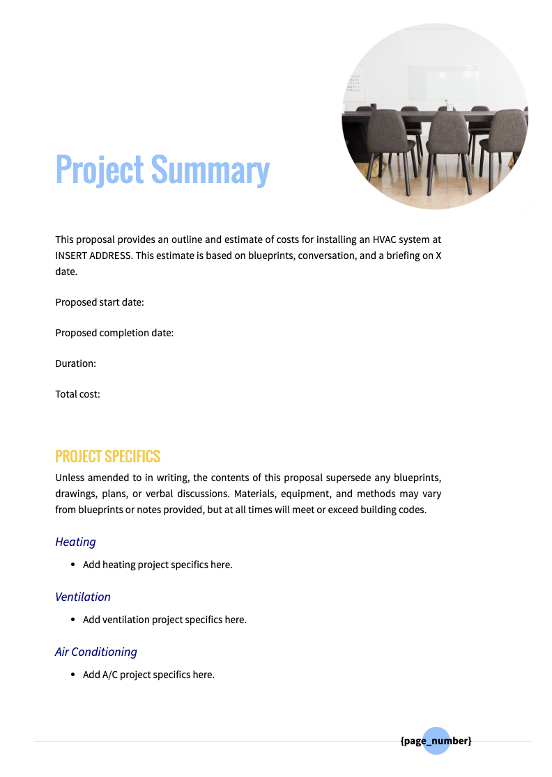 HVAC Proposal Template